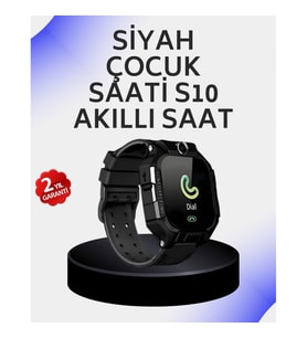 Mey İthalat® S10 Akıllı Çocuk Saati Siyah Tasarım Adımsayar ve Alarm Fonksiyonu