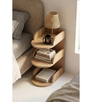 Komodin Modern Ahşap 3 Katlı Raflı Yan Sehpa Çok Amaçlı Organizer Kitaplık 180 Atlantik Çam
