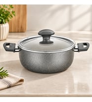 Northcity Granit Kaplamalı Derin Tencere 22 cm Cam Kapak
