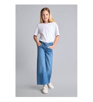 Defacto Beli Lastikli Wide Leg Açık Mavi Kız Çocuk Jean Pantolon H6242A8/NM39