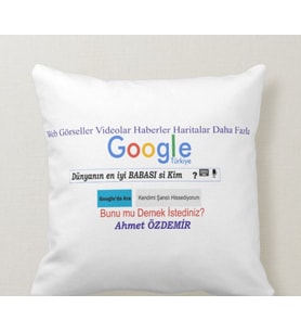 Kişiye Özel Dünyanın En İyi Babası Google yastık 1.Kalite Kadife Süet Kumaş