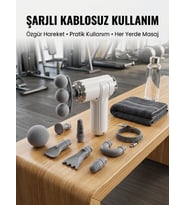 Taşınabilir Şarjlı Kas Masaj Tabancası Derin Doku Masajı İçin 8 Başlıklı Profesyonel Cihaz