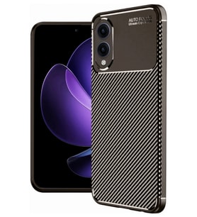 Durukar® Samsung Galaxy S25 Edge Kılıf Auto Focus Karbon Kapak - Kahverengi