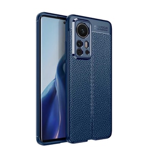 Xiaomi Mi 12 Pro Kılıf Deri Tarzı Niss Silikon Case Kapak (Lacivert)