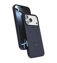 Coverzone iPhone 17 Pro ile uyumlu K?l?f MagSafe ile uyumlu MP-Regal Katlanabilir Standl? El parmak ge�meli Kablosuz ?arj Destekli Lacivert
