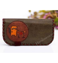 Rakun Figürlü Büyük Cüzdan Etnik Bohem Retro Vintage Style - YESİL (Yeşil)