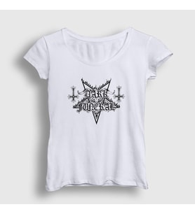 Presmono Kadın Beyaz Logo V2 Dark Funeral T-Shirt 136989tt (Beyaz)