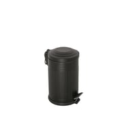 16 Litre Siyah Çizgili Pedallı Metal Çöp Kovası