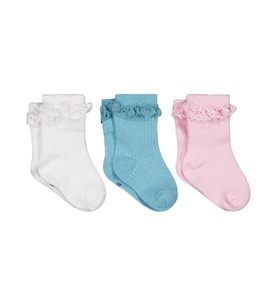 Civil Baby Fırfır Aksesuar 3'lü 6-18 Ay Bebek Kız Çorap Set - Standart 12 Ay