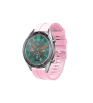 Huawei GT2 46mm 22mm Uyumlu Kordon Silikon Yumuşak Esnek Sportif KRD-23 Kayış (Pembe)