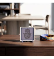 Hamsa Tasarımlı Modern Masaüstü Objesi, Sevdiklerinize Güç ve Şıklık Sunan Armağan 10x10 cm