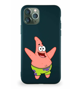 Apple iPhone 11 Pro Soft Premier Kapak Patrick Yıldız Tasarımlı Silikon Kılıf - Yeşil (Şeffaf)