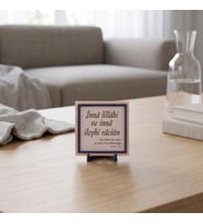 Sevdiklerinize Özel Tasarım İnnâ lillâhi ve innâ ileyhi râciûn Mealli Dekoratif Masaüstü Süs 10x10cm