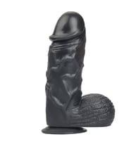 OdinsShop 24,5 cm Vantuzlu Realistik Siyahi Penis  Vajinal Dildo