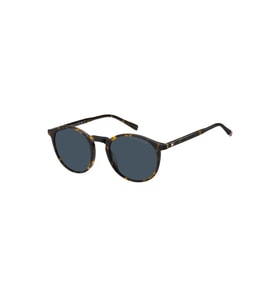 Tommy Hilfiger Erkek Yuvarlak Asetat Güneş Gözlüğü Havana Çerçeve Füme Cam UV400 koruma 51mm TH 2267/S