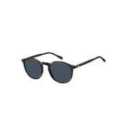 Tommy Hilfiger Erkek Yuvarlak Asetat Güneş Gözlüğü Havana Çerçeve Füme Cam UV400 koruma 51mm TH 2267/S