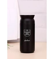 Kişiye Özel 500 ML Paslanmaz Çelik Takım Baskılı Termos  8 Saat Isı Koruma  Kahve ve Çay Termosu (Siyah)