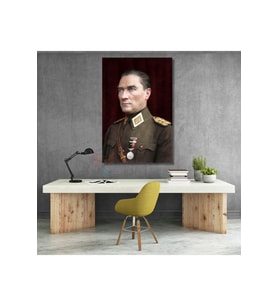 Dikey Kanvas Renkli Atatürk Tablosu Kanvas Ofis Ev Tablosu Duvar Dekoru