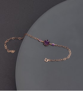 925 Ayar Gümüş Ametist Taşlı Lotus Bileklik