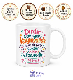 Dırdır Etmeyen Kayınvalide Efsanesi Esprili Kupa Bardak Hediye