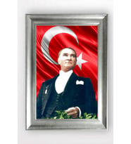 Gümüş Çerçeveli Atatürk Tablo cv1212