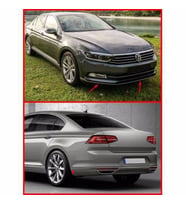 Volkswagen Passat B8 Krom Ön ve Arka Tampon Çıta Seti 2015-Sonrası (Gri)