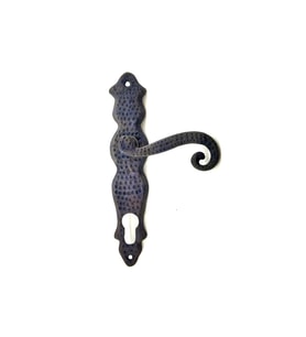 Antika Tarz Dekoratif Pirinç Kıvrık Yale Kapı Kolu - 210x43 mm, Oksit TG-V 5535