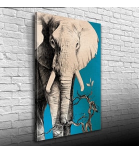 Yalnız Fil Kanvas Tablo 50 x 70