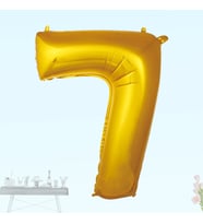 7 Yaş Rakam Folyo Balon, 100 cm - Altın (STD)
