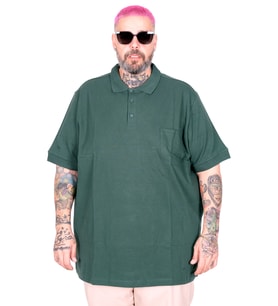 Mode XL Büyük Beden Erkek T-Shirt Polo Yaka Cepli Klasik 20550 Nefti