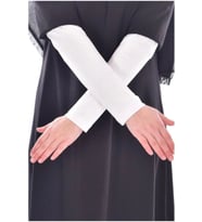 Pratik Tesettür Kolluk Penye Namaz Kolluğu Düz beyaz (Beyaz)