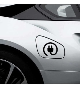 Elektirikli Araç Elektrikli Araba Depo Kapağı Fiş Priz Logosu Sticker Etiket