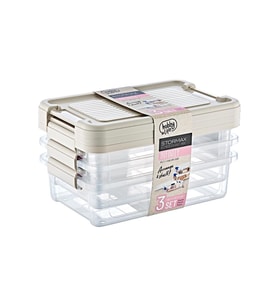 Hobby Life Infinity Kilitli Saklama Kabı Seti 3 x 3 L (Şeffaf)