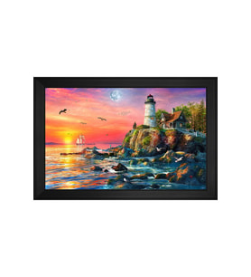 Manzara Temalı Kanvas Tablo 50 x 70 cm Siyah Çerçeve