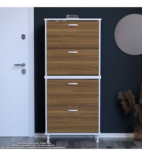 Modilayn UMAY' 2 Li Antre Hol 72x 168 x 26 cm’ lik 4 Düşer Kapak 8 Göz Bölmeli Ayakkabılık