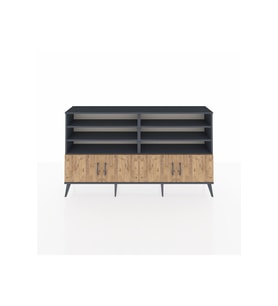 Arges Konsol 6 Raflı 4 Kapaklı 176x30x99 Antrasit-Çam