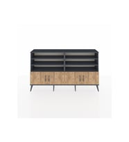 Arges Konsol 6 Raflı 4 Kapaklı 176x30x99 Antrasit-Çam