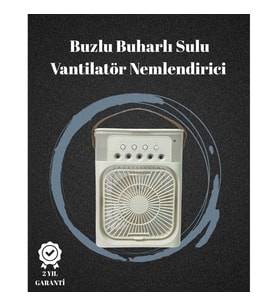Mey İthalat® USB Bağlantılı 3'ü 1 Arada Nemlendirici Mini Klima Fan 7 Renk Işıklı