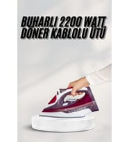 Yeni Nesil Kırmızı Buharlı Ütü 2200 Watt Seramik Tabanlı Yüksek Buhar Gücü