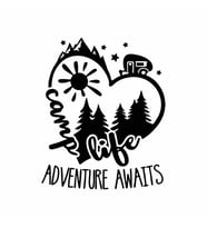 Camp Life Sticker siyah 25x25 CM (Siyah-Siyah)