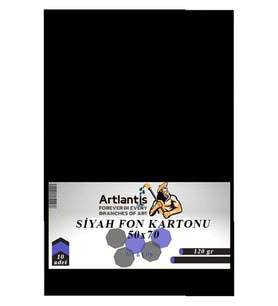 Siyah Fon Kartonu 50x70 cm 120 Gr 10 Adet 50*70 Fon Kartonu Hamurundan Boyama Orjinal Tam Siyah Renk