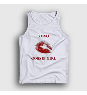 Presmono Unisex Beyaz Xoxo Lips Dizi Gossip Girl Atlet 483148tt