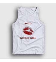 Presmono Unisex Beyaz Xoxo Lips Dizi Gossip Girl Atlet 483148tt