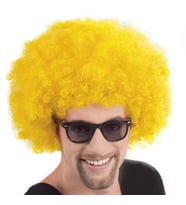 Sarı Renk Kıvırcık Afro Bonus Peruk