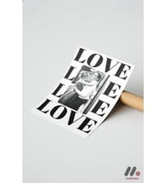 Kişiye Özel LOVE Tipografi Fotoğraflı Poster, Çerçevesiz Yüksek Kalite Duvar Afişi