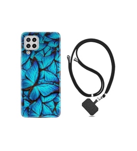 Samsung Galaxy A12 Kılıf Desenli Silikon Boyun Askılı Owl 1351