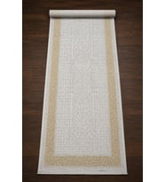 Sultan Erva Beyaz - Hardal Modern Akrilik Makine Dokuma Salon Halısı - 4202
