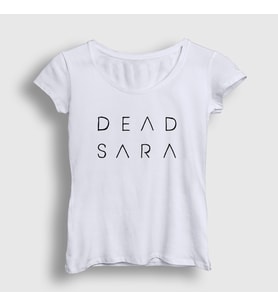 Presmono Kadın Beyaz Logo Dead Sara T-Shirt 543901tt (Beyaz)