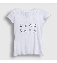Presmono Kadın Beyaz Logo Dead Sara T-Shirt 543901tt (Beyaz)