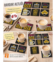 Bira Temalı 3 7x7 – 6’lı Set Dekoratif Kare Tasarım